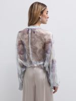 Φλοράλ μπλούζα με βολάν - Image 3