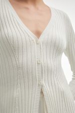 FEMME KNITTED CARDIGAN WHITE - Image 2