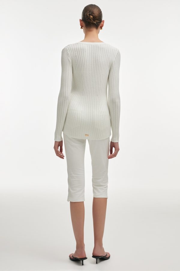 FEMME KNITTED CARDIGAN WHITE - Image 3