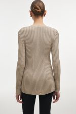 FEMME KNITTED CARDIGAN GREIGE - Image 2