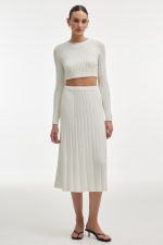 FEMME KNITTED CROP TOP WHITE