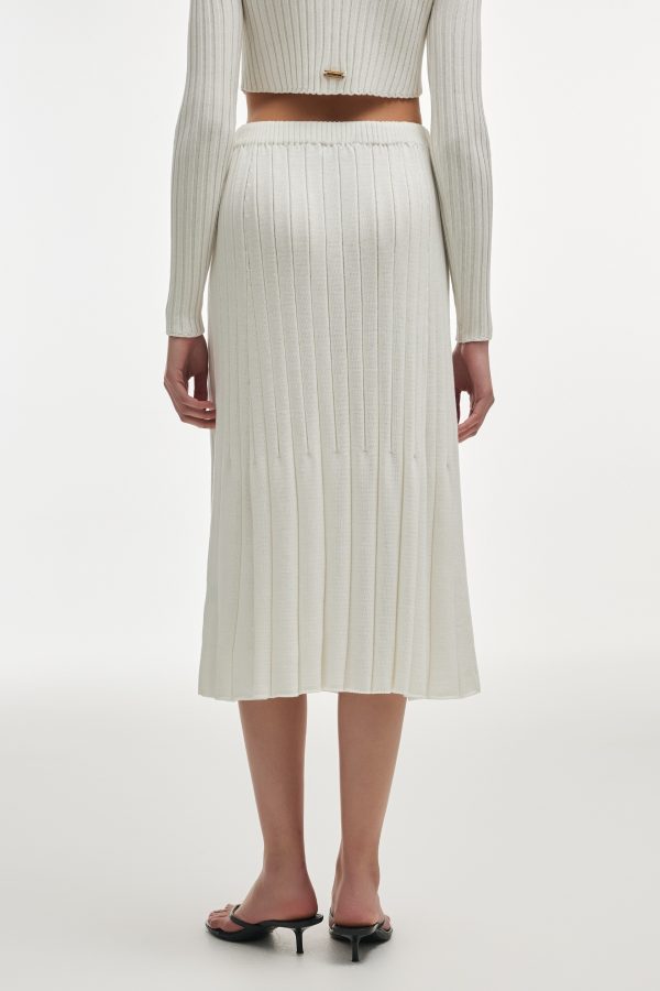 FEMME KNITTED SKIRT WHITE - Image 2