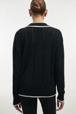 LAUREN KNITTED BLOUSE BLACK/WHITE - Image 3