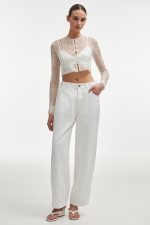 VEIL CARDIGAN TOP WHITE - Image 4