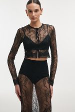 VEIL CARDIGAN TOP BLACK - Image 2