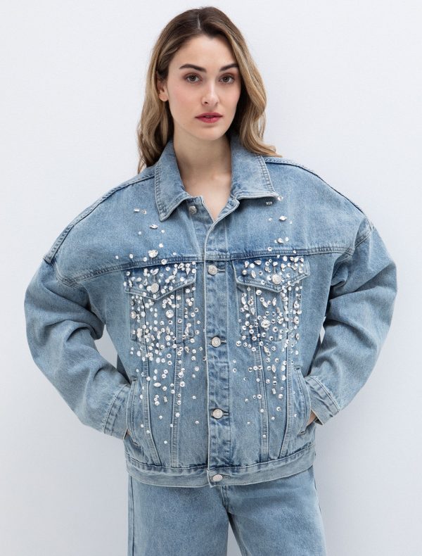 Denim jacket με κρύσταλλα - Image 1