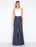 Wide-leg παντελόνι σε denim όψη