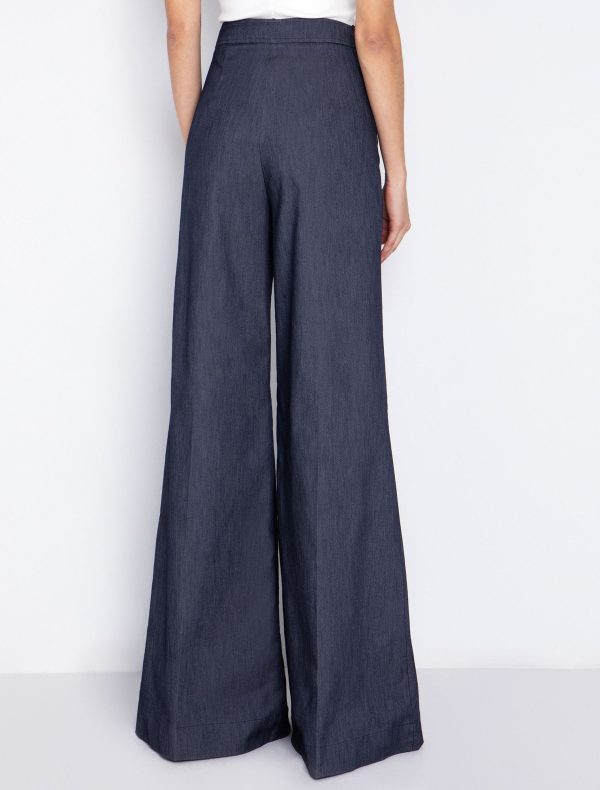 Wide-leg παντελόνι σε denim όψη - Image 3