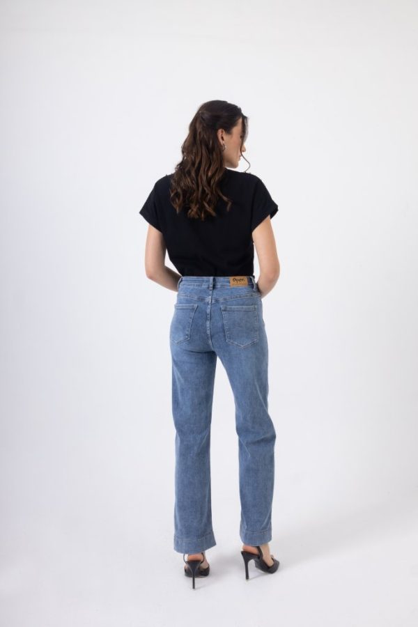 Κλασικό Τζιν Παντελόνι με Ίσια Γραμμή - Image 2