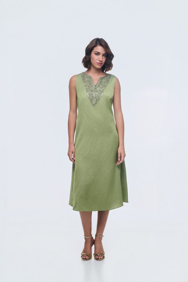 Φόρεμα αμάνικο με μοτίφ - Image 1