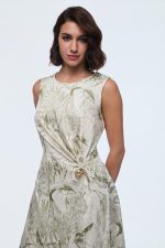 Φόρεμα αμάνικο με αξεσουάρ στην μέση - Image 3