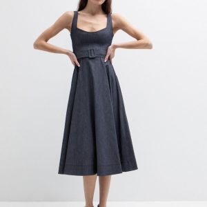 Midi φόρεμα denim όψη