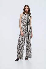 Παντελόνα με εντυπωσιακό print και ζώνη