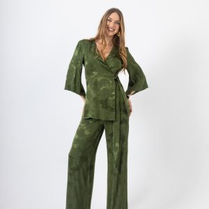 Χακί Σετ Κρουαζέ με Ιδιαίτερο Σχέδιο; Ζώνη