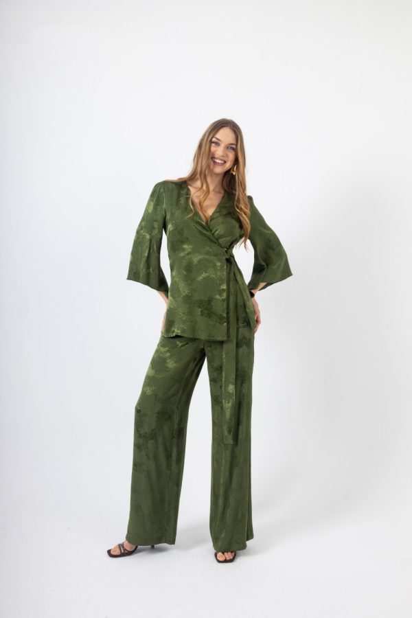 Χακί Σετ Κρουαζέ με Ιδιαίτερο Σχέδιο; Ζώνη - Image 1