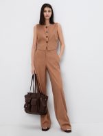 Wide leg παντελόνι ριγέ