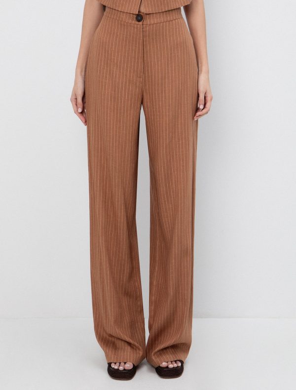 Wide leg παντελόνι ριγέ - Image 2