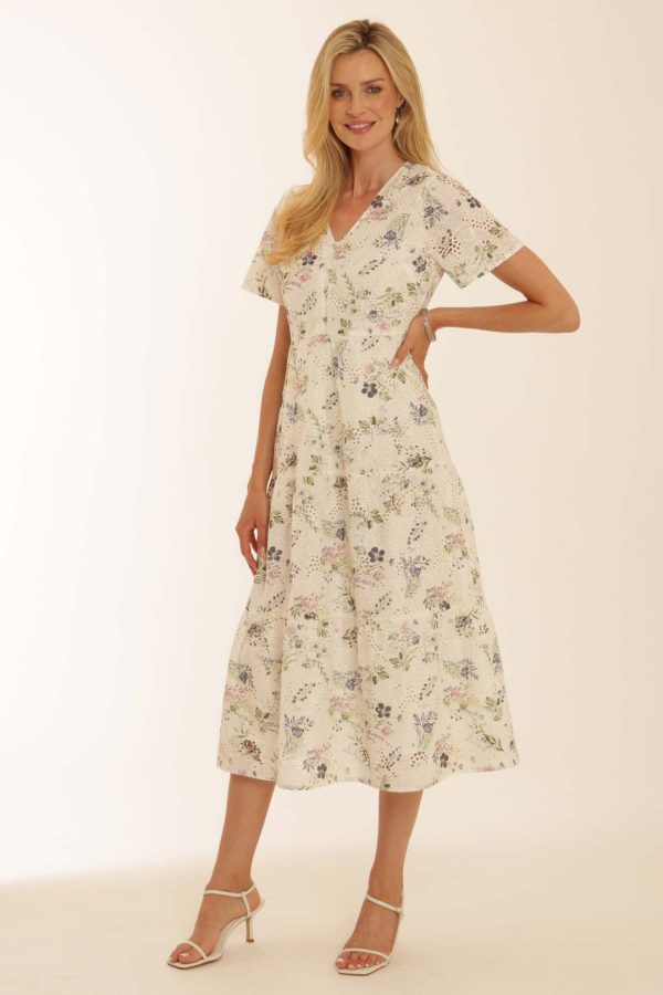 POMODORO CLOTHING PRINTED BRODERIE ANGLAISE DRESS - Image 1