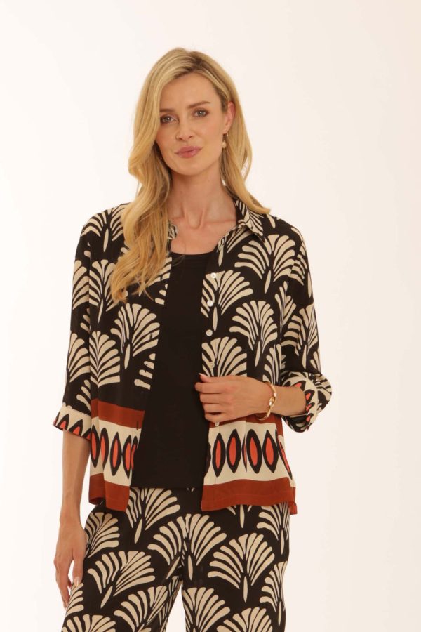 POMODORO CLOTHING FAN BORDER SHIRT - Image 1