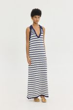 Eryn Dress (Blue White Stripes)