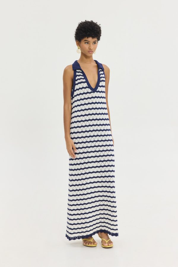 Eryn Dress (Blue White Stripes) - Image 1