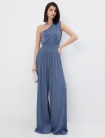 One shoulder ολόσωμη φόρμα πλισέ