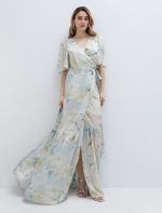 Maxi κρουαζέ φόρεμα φλοράλ