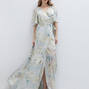 Maxi κρουαζέ φόρεμα φλοράλ