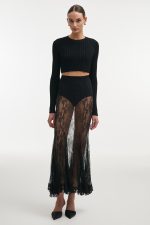 VEIL MAXI SKIRT BLACK