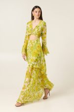CITRUS MAXI DRESS WITH RUFFLES
