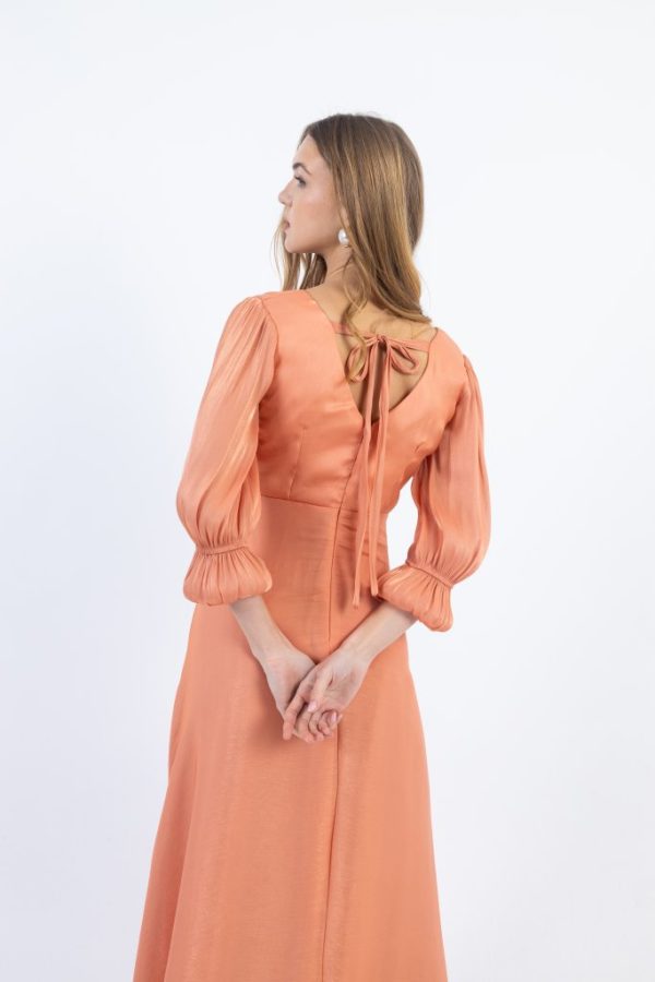 Maxi Κρουαζέ Φόρεμα σε Πορτοκαλί Χρώμα - Image 2