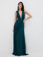 Πλισέ maxi φόρεμα lurex - Image 2