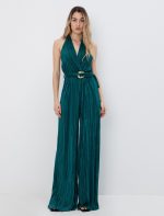 Πλισέ ολόσωμη φόρμα με ζώνη - Image 3