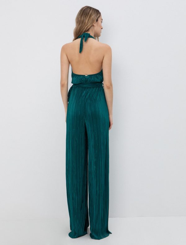 Πλισέ ολόσωμη φόρμα με ζώνη - Image 4