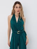 Πλισέ ολόσωμη φόρμα με ζώνη - Image 2