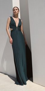 Πλισέ maxi φόρεμα lurex