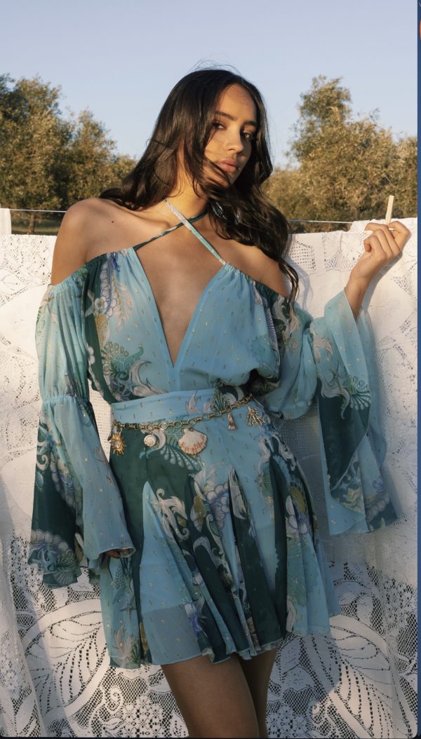 NAIA MINI DRESS W/SLEEVES - Image 1