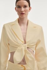 PURE CROP SHIRT BUTTER YELLOW - Image 3