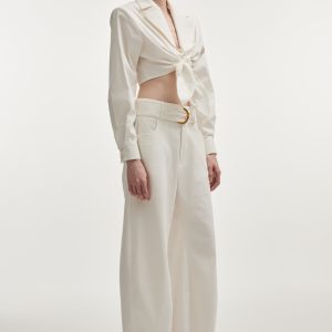 PURE BARREL TROUSERS BUTTER WHITE