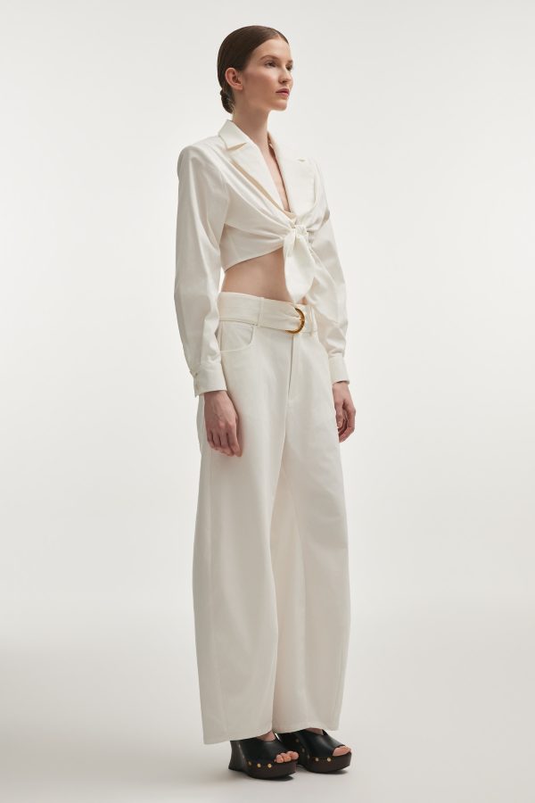 PURE BARREL TROUSERS BUTTER WHITE - Image 1