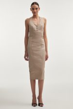 MUSE MIDI DRESS GREIGE
