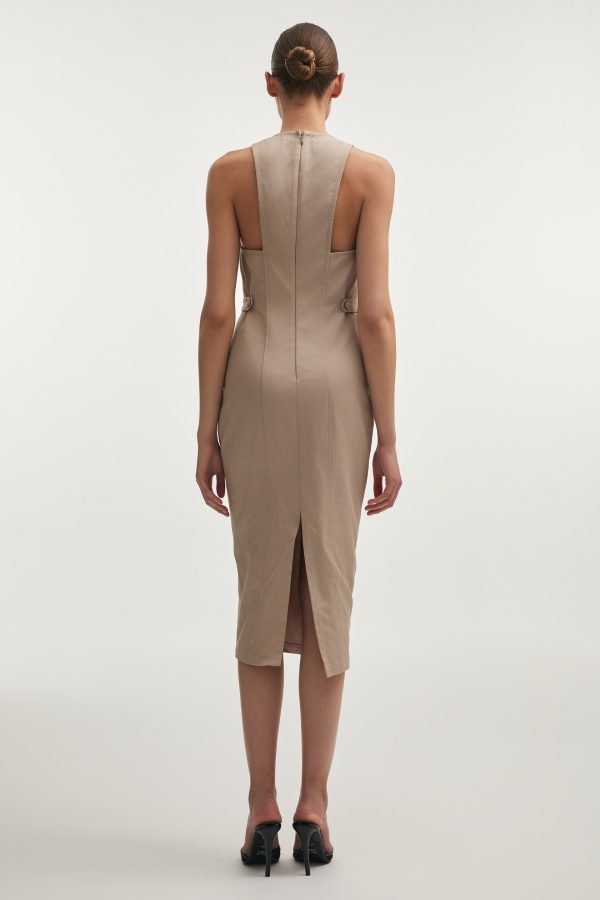 MUSE MIDI DRESS GREIGE - Image 3