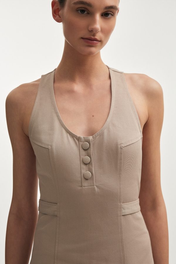 MUSE MIDI DRESS GREIGE - Image 2