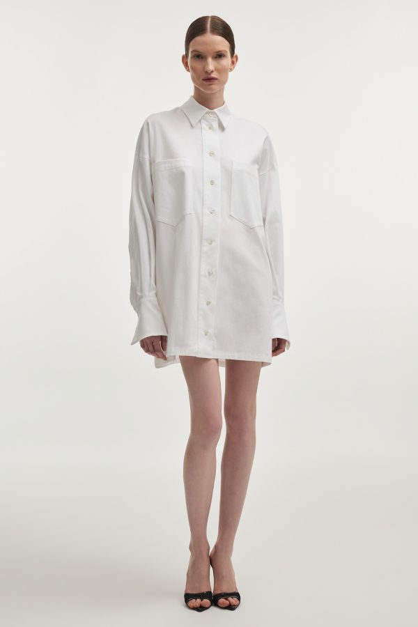 STILL LIFE SHIRT DRESS WHITE - Image 3