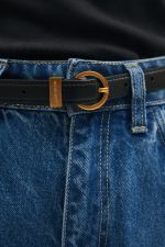 ROCKY LEATHER BELT TERRACOTTA BLACK