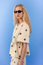 DAISY GABARDINE BLOUSE BLACK
