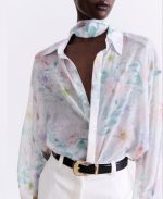 PASTEL FLORAL PRINT OS SHIRT - Image 2