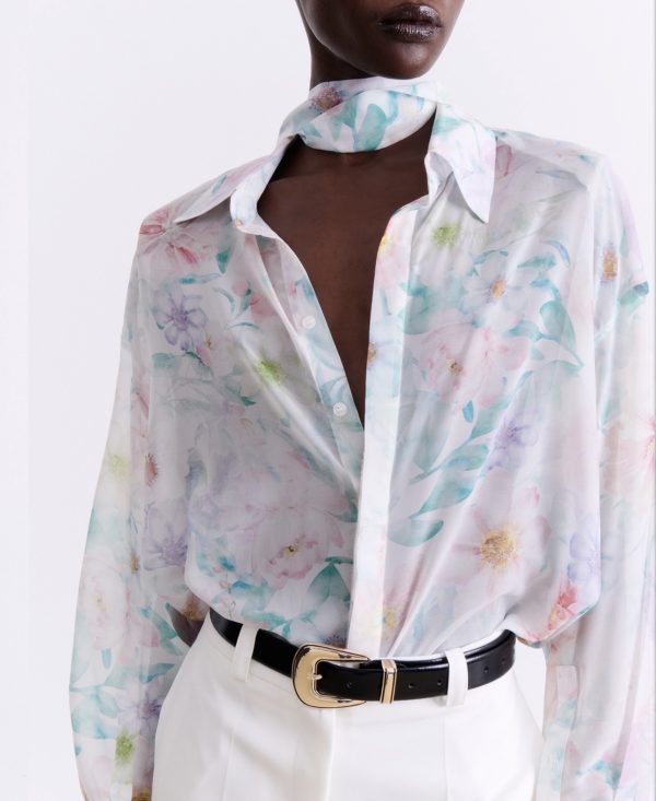 PASTEL FLORAL PRINT OS SHIRT - Image 2