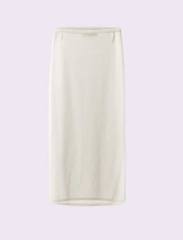 CREAM KNIT MIDI SKIRT - Image 2