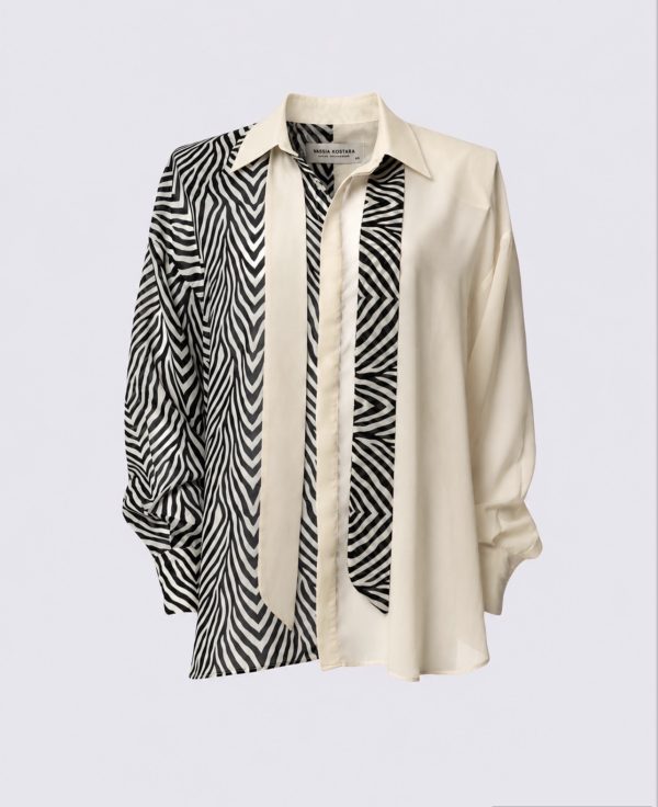 TWO-TONE ZEBRA PRINT OS SHIRT - Image 2